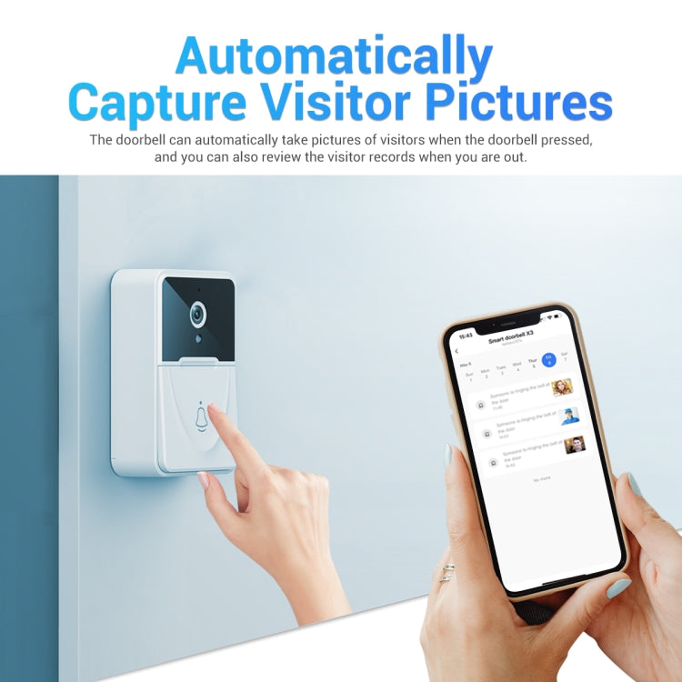 X3 Smart Doorbell Camera Support Mobile APP & Two-way Voice & Cloud Storage X3 Smart Doorbell Camera Support Mobile APP & Two-way Voice & Cloud Storage
